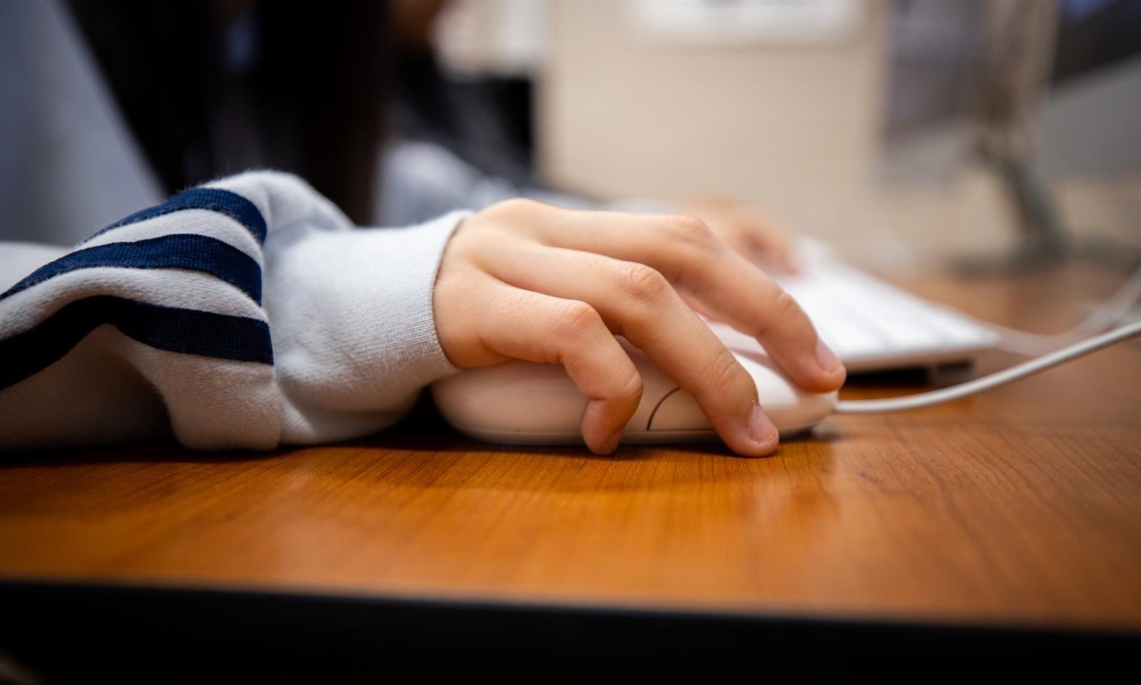 hand on a computer mouse